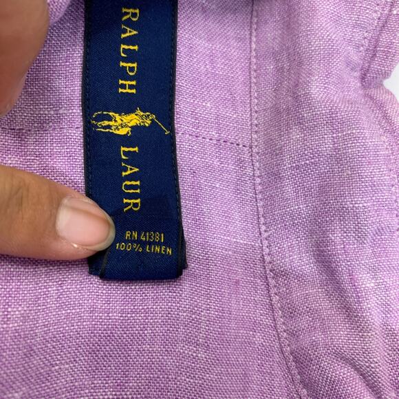 Ralph Lauren Shirt Mens M Medium Wisteria Button Down Long Sleeve Shirttail Hem - Picture 6 of 11